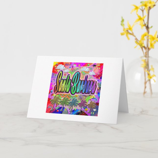 Cartão de Boas-Vindas da Vista Express de Santa Ba (Flor Amarela)