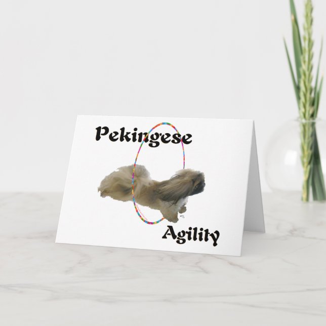 Cartão de Boas Vindas de Agilidade do Pequinês (Frente)