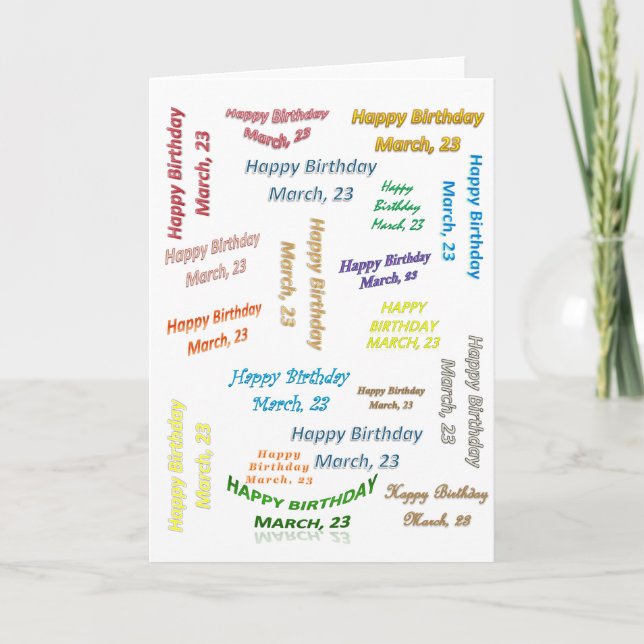 Cartão de Boas-vindas de Aniversário de 23 de Març (Frente)
