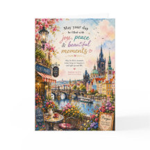 Cartão de Boas-Vindas de Aquarela de Praga