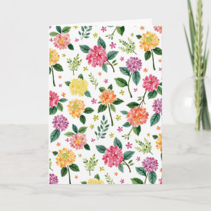 Cartão de Boas Vindas de Aquarela Floral de Dália