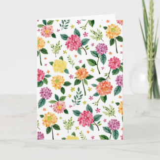 Cartão de Boas Vindas de Aquarela Floral de Dália