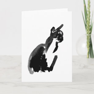Cartão de Boas Vindas de Arte de Gato com Pincel e