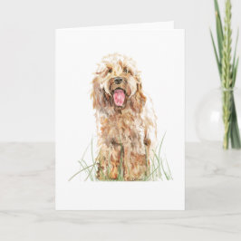 Cartão de Boas-Vindas de Cachorro Cockapoo – Arte 