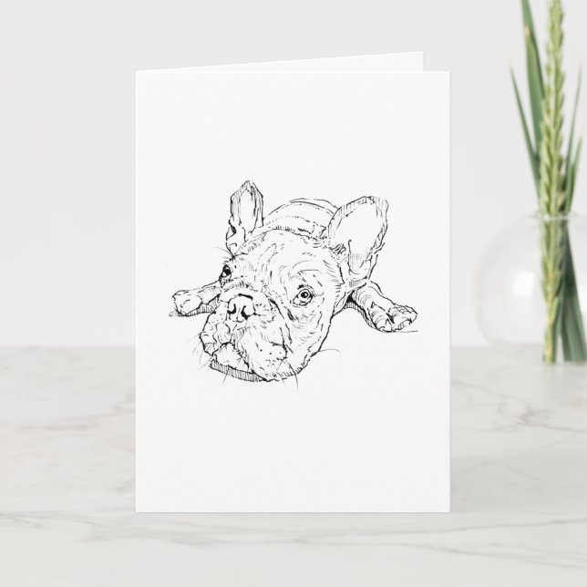 Cartão de Boas-Vindas de Cachorro Francês Bonito (Frente)