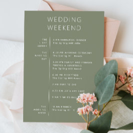 Cartão de Boas-Vindas de Casamento em Verde Sage S
