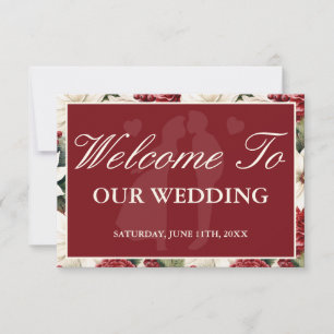 Cartão de Boas-Vindas de Casamento Floral Marfim B