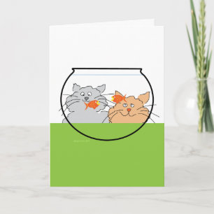 Cartão de Boas-Vindas de Dois Gatos