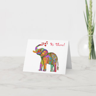 Cartão de Boas-Vindas de Elefante Fofo e Colorido