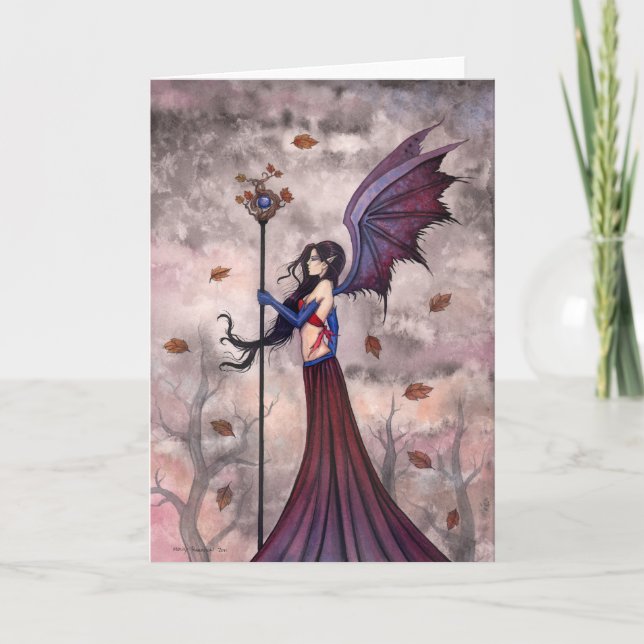 Cartão de Boas Vindas de Fada Gótica Vampira (Frente)