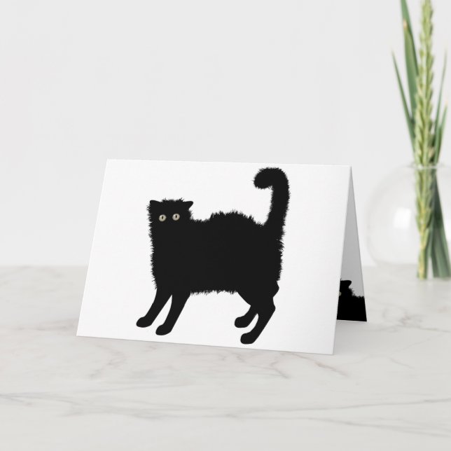 Cartão de Boas Vindas de Gato Preto (Frente)
