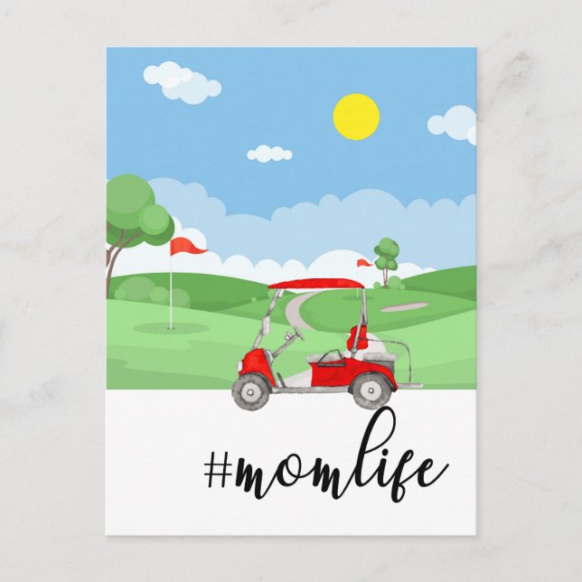 Cartão de boas-vindas de golfe para mulheres (Frente)