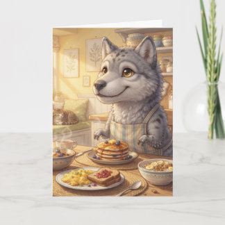 Cartão de Boas-Vindas de Lanche do Lobo Fofo