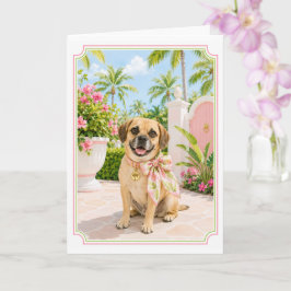 Cartão de Boas-Vindas de Puggle Fofo e Elegante