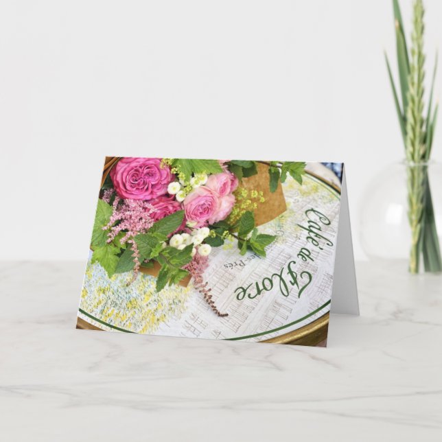 Cartão de Boas Vindas do Cafe de Flore em Paris (Frente)