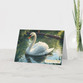 Cartão de Boas-vindas do Cisne do Jardim Público d