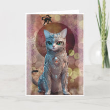 Cartão de Boas Vindas do Gato Bling