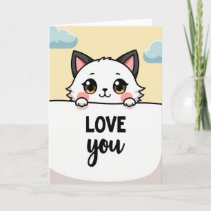 Cartão de Boas-Vindas do Gato Kawaii