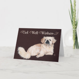 Cartão de Boas Vindas do Pekingese Branco