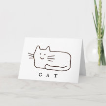 Cartão de Boas-Vindas Dobrado com Desenho de Gato 