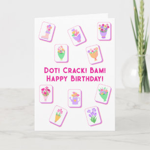 Cartão de Boas Vindas Dobrado de Azulejos de Flor