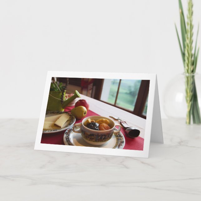 Cartão de Boas-vindas Dobrado para Café da Manhã e (Frente)