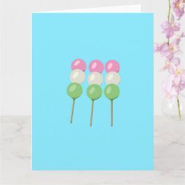 Cartão de Boas Vindas Dobrável Anime Dango Azul Pa