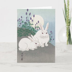 CARTÃO DE BOAS-VINDAS DOBRÁVEL COELHO JAPONÊS E LU