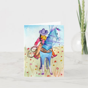 Cartão de Boas-Vindas Dobrável Cowgirl For Hire