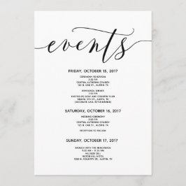 Cartão de Boas-Vindas e Itinerário de Casamento Mo