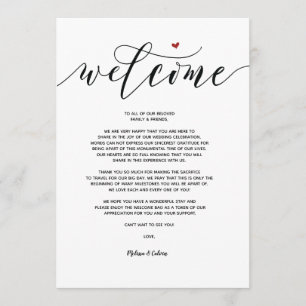 Cartão de Boas-Vindas e Itinerário de Casamento Mo