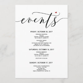 Cartão de Boas-Vindas e Itinerário de Casamento Mo
