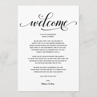Cartão de Boas-vindas e Itinerário do Modern Weddi