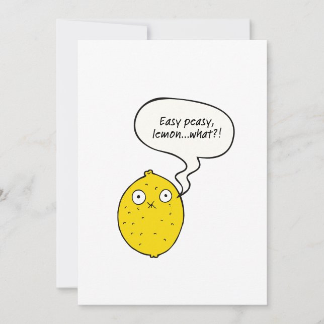 Cartão de Boas-Vindas Easy Peasy Lemon What?! (Frente)