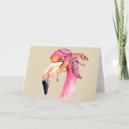 Cartão de Boas-vindas Flamingo Boho Fiona