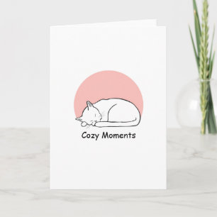 Cartão de Boas-Vindas Gato Adormecido Minimalista