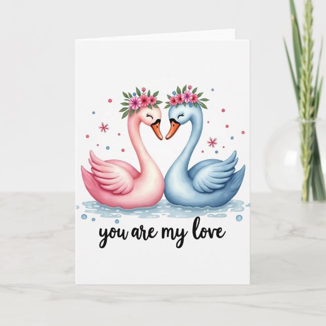 Cartão de Boas-Vindas História de Amor dos Cisnes (Frente)