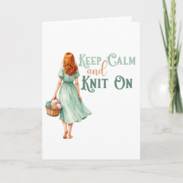Cartão de Boas Vindas Keep Calm & Knit On 