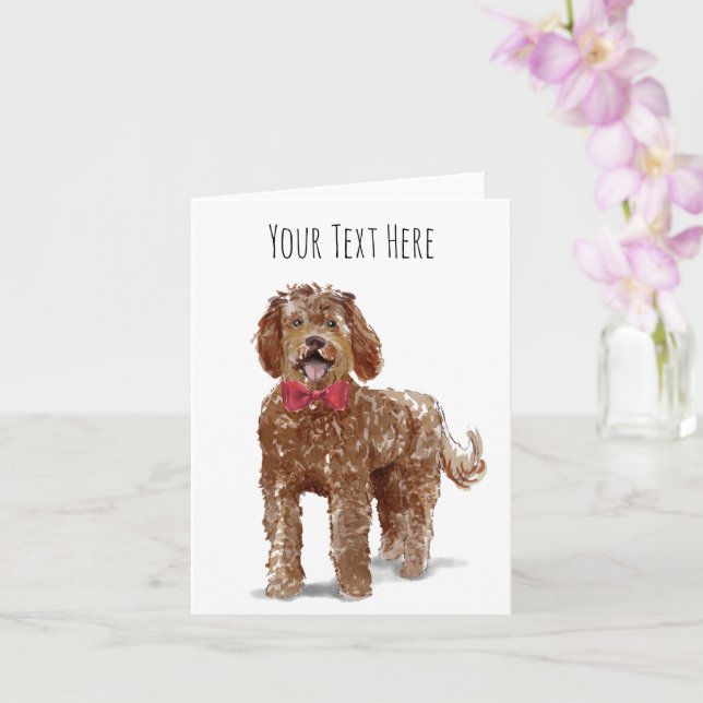 Cartão de Boas Vindas Labradoodle Personalizado (Orquídea)