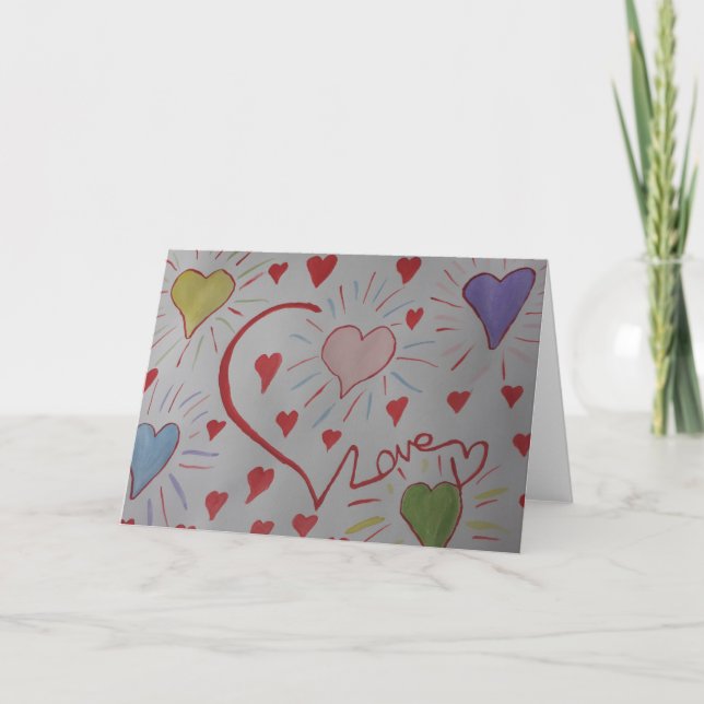 Cartão de Boas Vindas Love Hearts (Frente)