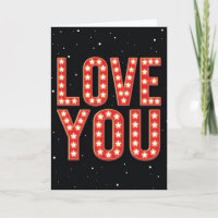 Cartão de Boas-Vindas Love You Marquee