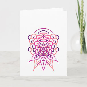 Cartão de Boas-Vindas Mandala Floral Rosa Estéti