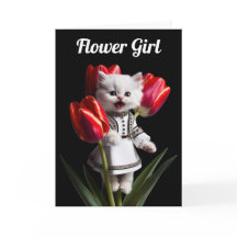Cartão de Boas Vindas Menina Flor Persa Branca Fof