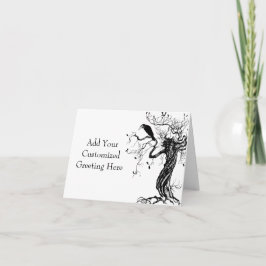 Cartão de Boas-vindas Monocromático Wicca Bruxa Pe