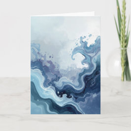 Cartão de Boas-Vindas Ondas Azuis Abstratas do Oce