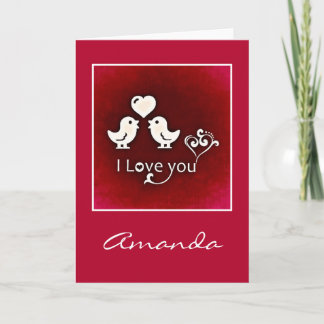 Cartão de Boas Vindas Pássaros Eu Te Amo