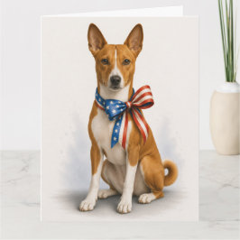 Cartão de Boas-Vindas Patriótico de Basenji