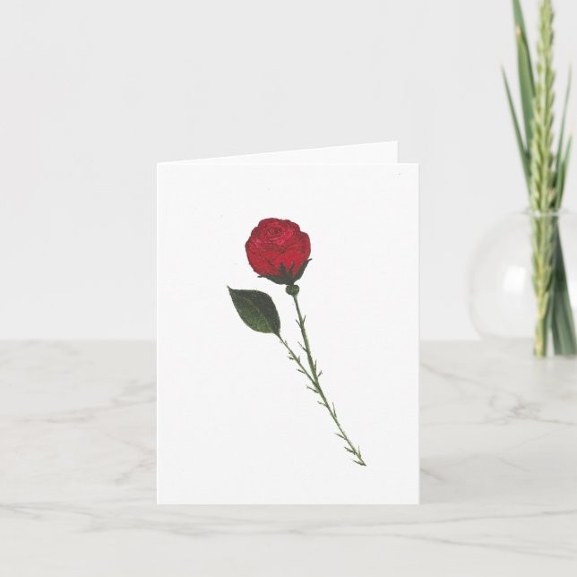 Cartão de Boas Vindas Rosa Vermelha (Frente)