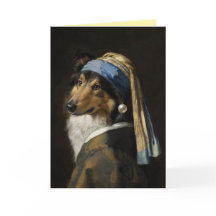 Cartão de Boas-Vindas Sheltie com uma Pérola no Ou