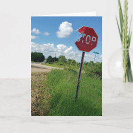 Cartão de Boas Vindas "Shredded Stop Sign"